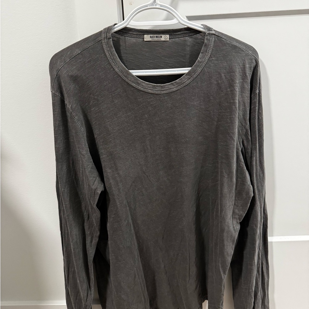Buck Mason Charcoal Long Sleeve Tee